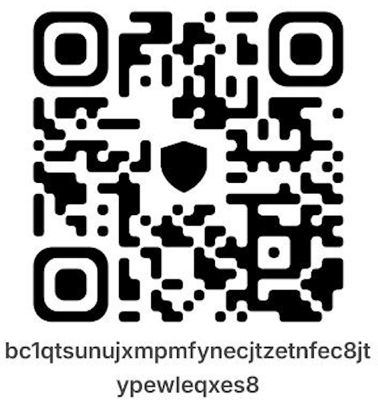 BTC wallet QR code on the Bitcoin network