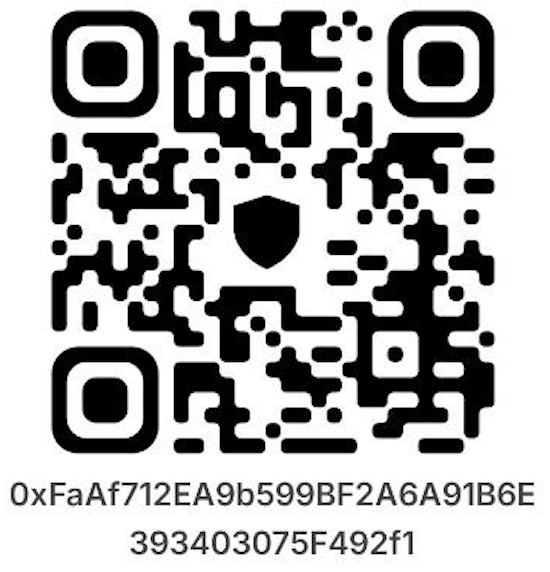 ETH wallet QR code on the Ethereum network