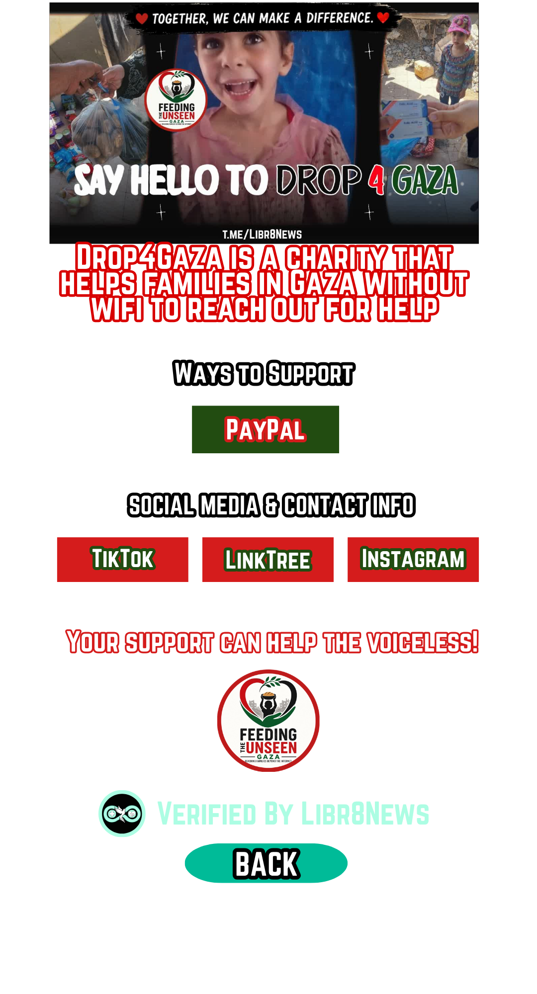 Drop 4 Gaza support page layout
